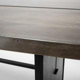 Mercana Ledger Dining Table Brown Wood | Black Metal