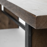 Mercana Ledger Bench Brown Wood | Black Metal