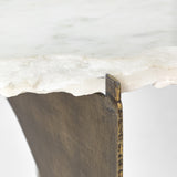 Mercana Reinhold End/Side Table Marble Top | Gold Metal