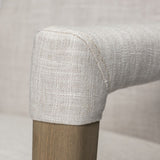 Mercana Palisades Dining Chair Cream | Light Brown Wood | Armed