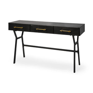 Mercana Vince Office Desk Black Metal | Gold