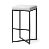 Mercana Frodo Bar/Counter Stool White Fabric | Black Metal | Bar