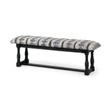 Mercana Denison Bench Woven Leather | Black Wood