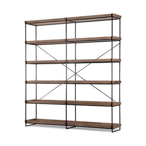 Mercana Trey Shelving Unit Brown Wood | Black Iron