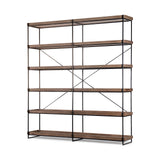 Mercana Trey Shelving Unit Brown Wood | Black Iron