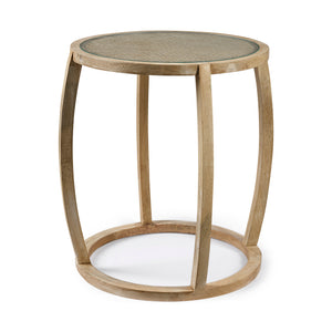 Mercana Hubbard Accent Table Brown Wood | Glass