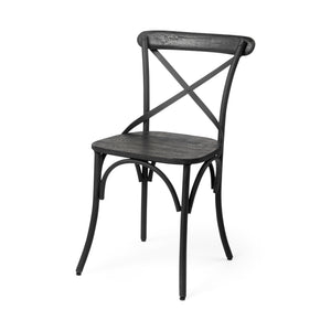 Mercana Etienne Dining Chair Black Wood | Black Metal