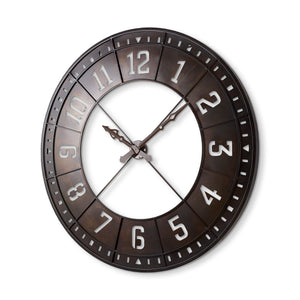 Mercana Newcastle Wall Clock Brown Metal | 57"