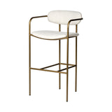 Mercana Parker Bar/Counter Stool Cream Fabric | Gold Metal | Bar