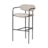 Mercana Parker Bar/Counter Stool Beige Fabric | Grey Metal | Bar