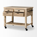 Mercana Columbia Small Kitchen Island Brown Wood | Square