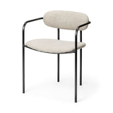 Mercana Parker Dining Chair Beige Fabric | Gray Metal