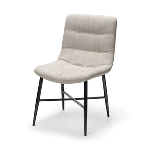 Mercana Barrow Dining Chair Beige Fabric | Black Metal 