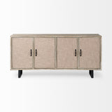 Mercana Bellefontaine Sideboard Brown Wood | Cream Fabric