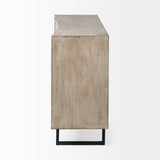 Mercana Bellefontaine Sideboard Brown Wood | Cream Fabric