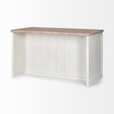 Mercana Fairview Kitchen Island White Wood | Brown Wood