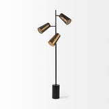 Mercana Wesley Floor Lamp Gold Metal | Black Metal