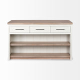 Mercana Fairview Kitchen Island White Wood | Brown Wood