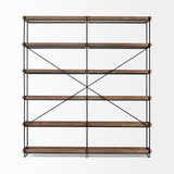 Mercana Trey Shelving Unit Brown Wood | Black Iron