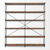 Mercana Trey Shelving Unit Brown Wood | Black Iron