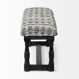 Mercana Denison Bench Woven Leather | Black Wood