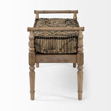 Mercana Fullerton Bench Patterned Jute | Brown Wood