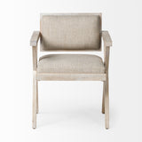 Mercana Topanga Dining Chair Cream Fabric | Blonde Wood