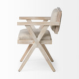 Mercana Topanga Dining Chair Cream Fabric | Blonde Wood