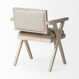 Mercana Topanga Dining Chair Cream Fabric | Blonde Wood