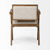 Mercana Topanga Dining Chair Cream | Medium Brown Wood