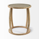 Mercana Hubbard Accent Table Brown Wood | Glass