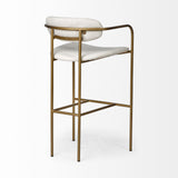 Mercana Parker Bar/Counter Stool Cream Fabric | Gold Metal | Bar