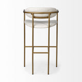 Mercana Parker Bar/Counter Stool Cream Fabric | Gold Metal | Bar