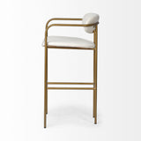 Mercana Parker Bar/Counter Stool Cream Fabric | Gold Metal | Bar