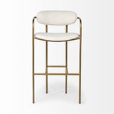 Mercana Parker Bar/Counter Stool Cream Fabric | Gold Metal | Bar