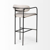 Mercana Parker Bar/Counter Stool Beige Fabric | Grey Metal | Bar