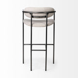 Mercana Parker Bar/Counter Stool Beige Fabric | Grey Metal | Bar