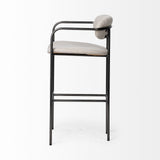 Mercana Parker Bar/Counter Stool Beige Fabric | Grey Metal | Bar