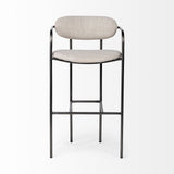 Mercana Parker Bar/Counter Stool Beige Fabric | Grey Metal | Bar