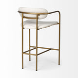 Mercana Parker Bar/Counter Stool Cream Fabric | Gold Metal | Counter