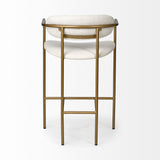 Mercana Parker Bar/Counter Stool Cream Fabric | Gold Metal | Counter