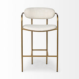 Mercana Parker Bar/Counter Stool Cream Fabric | Gold Metal | Counter