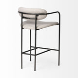 Mercana Parker Bar/Counter Stool Beige Fabric | Grey Metal | Counter