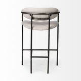 Mercana Parker Bar/Counter Stool Beige Fabric | Grey Metal | Counter