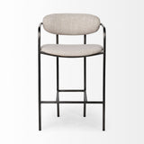 Mercana Parker Bar/Counter Stool Beige Fabric | Grey Metal | Counter