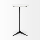 Mercana Ballatine Accent Table White Marble | Black Metal