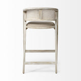 Mercana Tabitha Bar/Counter Stool Beige Fabric | Blonde Wood | Bar