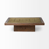 Mercana Kandinsky Coffee Table Brown Wood | Gold Metal