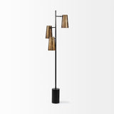 Mercana Wesley Floor Lamp Gold Metal | Black Metal