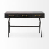 Mercana Vince Office Desk Black Metal | Gold